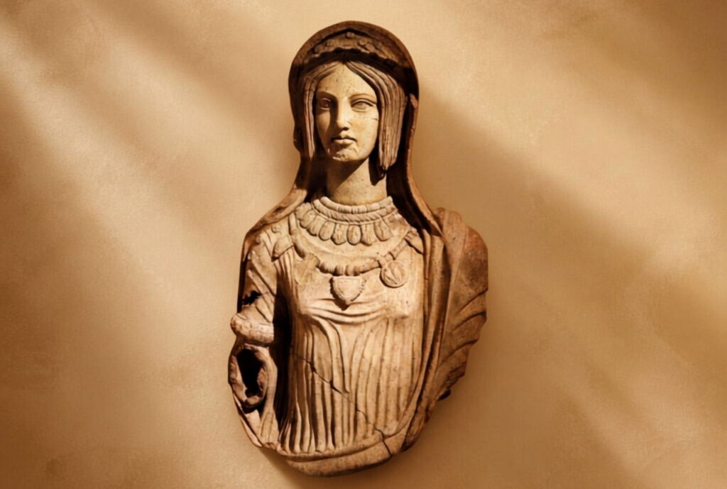 Etruskische Terrakotta-Statue einer jungen Frau,
Metropolitan Museum of Art, New York, ca. 500 v. Chr.